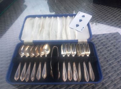Cake cutlery set, with box, EPNS, D18 post 7e