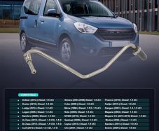 Exhaust Pressure Tube Sensor Pipe 1412000Q0U Compatible With Sandero Duster Nissan Juke Qashqai Mercedes A-class B-class Cla Nissan Almera Juke Qashqai Renault Captur Clio Megane