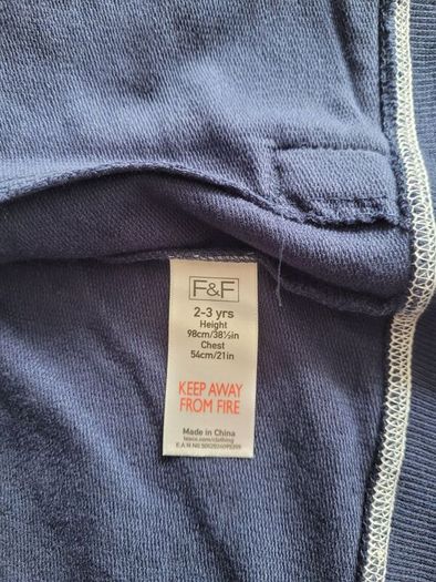 BNWT - F&F Boy's Hoodie - size: 2-3 years