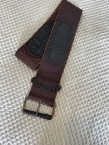 brown leather belt