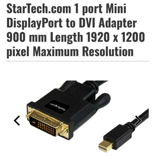 StarTech 6ft Mini DisplayPort to DVI Cable