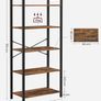 5-Tier Bookshelf, Tall Bookcase, Shelving Unit, Standing Display Storage Rack with Steel Frame, for Living Room, Office, Study, Industrial Style, Rustic Brown and Black (FREE POSTAGE) Image 4