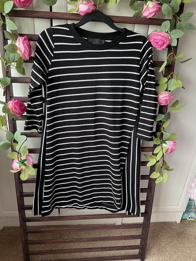 tunic Zara black & white tunic top asymmetrical style small