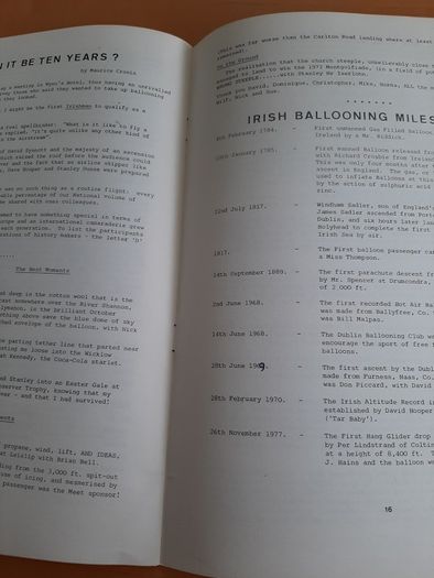 Irish Ballooning Club 10th anniversary magazine