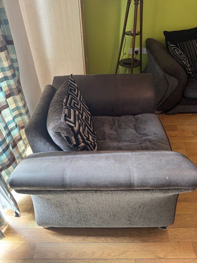 Large Grey 3-Seater Sofa and Matching Armchair, Very Comfortable,  Oranmore