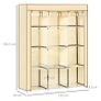 Fabric Wardrobe, with Rails and Shelves - Beige Image 3