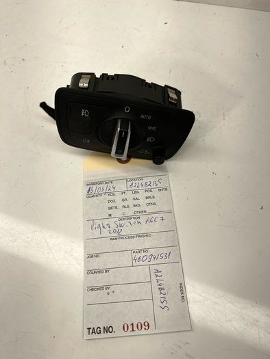 2012 AUDI A6 C7 4G0941531 Lighting Switch Control Unit A2bl4b215s
