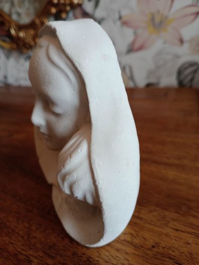 Vintage Hand Cast Chalk Ware Mary & Child.