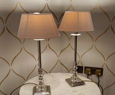 Table lamps pair soft pink