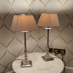 Table lamps pair soft pink