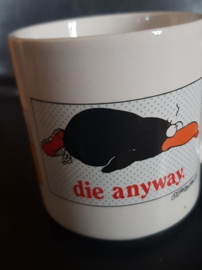 Vintage Russ Coffee Mug Exercise Hard Eat Fiber Die Anyway Humor Gift