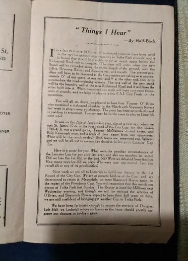Eire  Soccer Programme