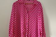 Dunnes pink polka dot blouse size 16