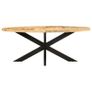 Dining Table Oval 200x100x75 cm Rough Mango Wood Image 2