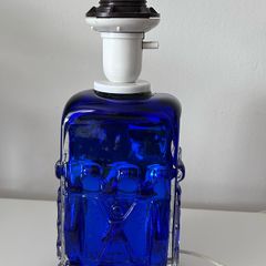 Cobalt blue Swedish lamp base by Josef Schott