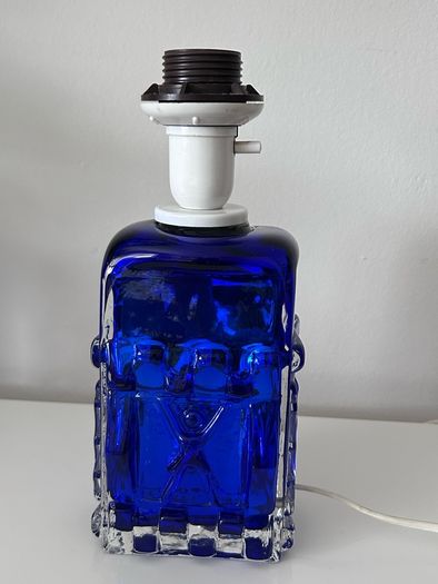 Cobalt blue Swedish lamp base by Josef Schott