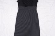 Joseph Ribkoff Black Grey Pinstripe Corporate Bodycon Midi Sheath Dress 10UK/38EU