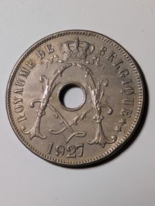 Belgium 1927 25 Centimes.