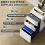 3-Drawer Steel Filing Cabinet with Lock - White Image 3