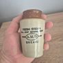 Antique Salt Glazed Stoneware Jar, English Cream Jar: Rustic Pottery Image 7