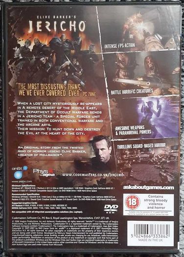 Clive Barker's Jericho - PC DVD