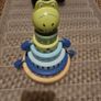 JoJo Maman Green Dino Wooden Stacker Image 2