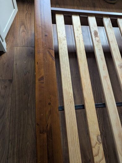 5 ft Bed frame -Dark Wood-EZ Living