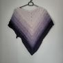 Handmade crochet triangle shawl wrap. Grey gradient ombre shawl Image 4