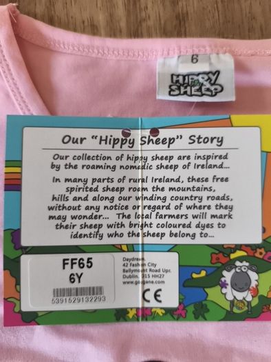 Girls T shirt .Happy Sheep.