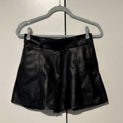 Faux leather shorts