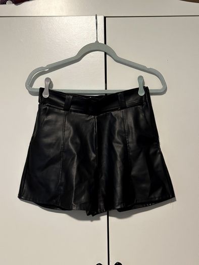 Faux leather shorts