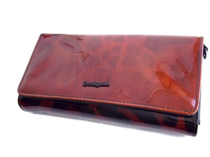 Desigual Animal Print Patent Leather Bag