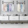 BRAND NEW Clothes Rack Wall Mounted Hanging Bar Garment Rack Rail Detachable Image 4
