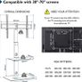 Universal Floor TV Stand for 30-70 inch LED OLED LCD Plasma Flat Curved Screens, Height Adjustable Tall TV Stand with 2-Tier Tempered Glass Shelves up to 40KG, Max VESA 600x400mm (FREE POSTAGE) Image 4