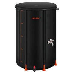 250L Collapsible Rain Barrel | Portable Rainwater Collection Tank | Garden Water Storage with Spigot & Overflow