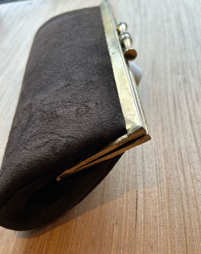 Vintage Suede Leather Clutch Bag
