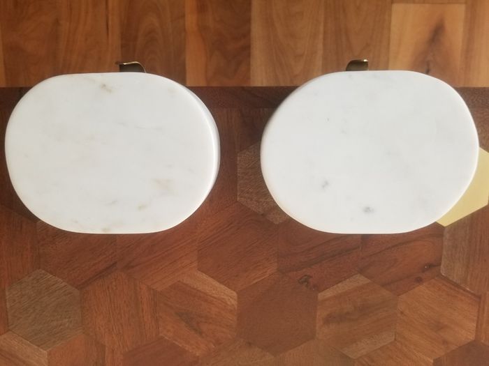Marble Christmas stocking holders, pair