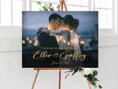 Personalised custom printed photo with text Wedding Sign Modern Wedding Sign wedding Names Sign Printed Sign