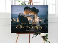 main image for ad Personalised custom printed photo with text Wedding Sign Modern Wedding Sign wedding Names Sign Printed Sign