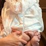 Full eyelet embroidery christening gown Image 3