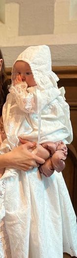 Full eyelet embroidery christening gown