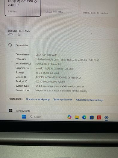Lenovo Thinkbook gen 2 - i5 pro 16/256 windows 11