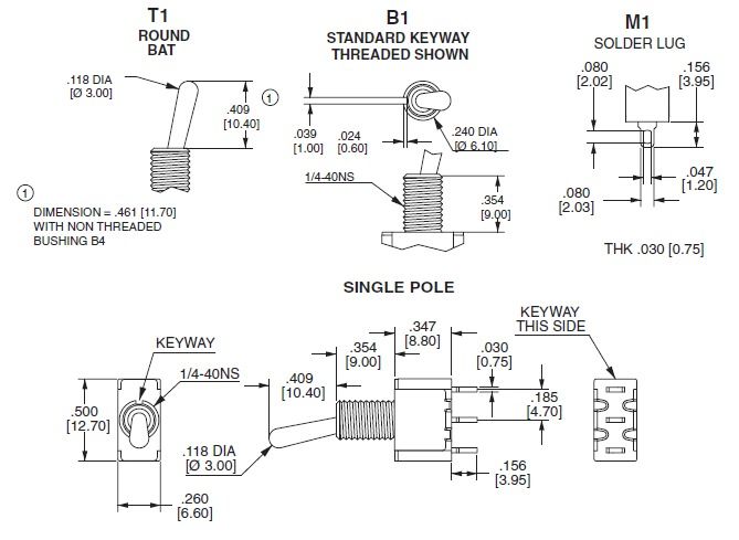 Carling SPDT On/On Mini Toggle Switch