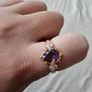 Vintage Style Amethyst Stone Crystals Gold Tone Ring Image 5