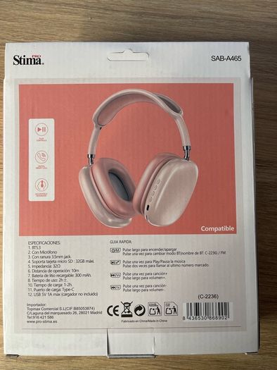Brand New Pink Wireless Bluetooth Headphones Noise Tune 600 Over Ear Headset