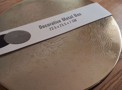 Brand New Large Round Decorative Metal Box