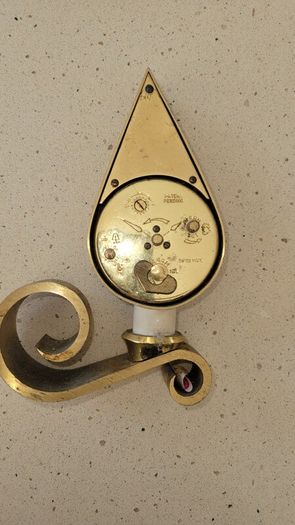 Swiza Flame Brass Candlestick Alarm Clock 1950's