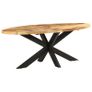 Dining Table Oval 200x100x75 cm Rough Mango Wood Image 9
