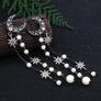 Star Starburst Moon Tassel Pearl Long Earrings Image 3