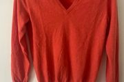 N.Peal London 100% Cashmere Jumper XS Coral V-Neck Luxury Knit